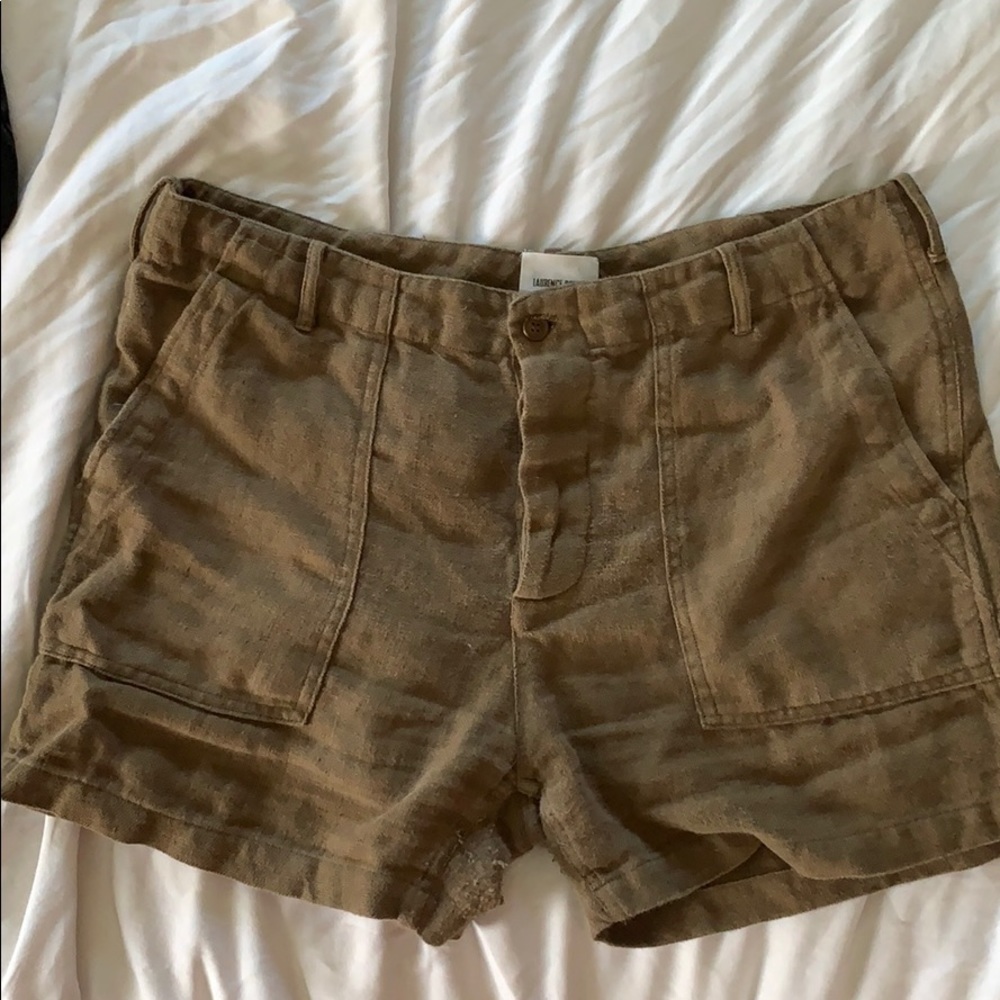 Laurence dolige brown linen shorts